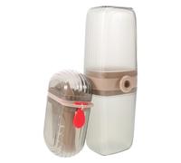 Yardenfun Ensemble de toilette en plastique comprenant un porte-brosse à dents et un porte-dentifrice, un gobelet de voyage pour bain de bouche et un -savon. Étui portable idéal pour les voyages.