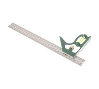 Yardenfun Équerre Combinée en Acier Inoxydable 90° Réglable Outil de Menuisier Règle à Angle Droit Rapporteur d'Angle Fin Vert Outil de Mesure d'Angle Précis pour Travail du Bois et