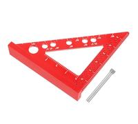 Yardenfun Équerre de Menuisier 90° Rouge Outil de Mesure Précis en Plastique Léger Règle Triangulaire Multifonction pour Travail du Bois et Construction Petit Carré pour Traçage et