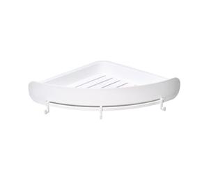 Yardenfun Étagère Angle Salle de Bain sans Perçage avec Ventouses Support Mural Plastique Résistant Corrosion pour Rangement Shampooing Gel Adaptée pour Lavabo et Cuisine Couleur Blanche