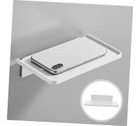Yardenfun Étagère Murale de Rangement Multi Usage pour Salle de Bain Étagère sans Perçage Design Pratique et pour Dentifrice Brosse à Dents et Accessoires de Toilette Couleur Blanche