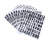 Yardenfun Étiquettes Adhésives Imperméables en Pvc pour Boîte aux Lettres, Chiffres et Lettres Noires sur Fond Blanc, 10 Pièces, Autocollants Décoratifs Résistants pour Usage Extérieur