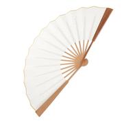 Yardenfun Éventail Pliable Rétro en Papier de Riz Vierge Manche en Bambou Naturel 1 Pièce Ventilateur Plié à la Main pour Décoration Mariage et Danse Accessoire Léger et Solide Style