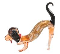 Yardenfun Figurine Verre de Chien Cartoon Décoration Petite Statuette Chien pour Maison et Bureau Modèle Animal Ludique et Léger Cadeau Éducatif pour Garçon Fille