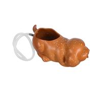 Yardenfun Fontaine céramique pour Aquarium avec Jet d'eau Forme de Chiot décor de Bassin intérieur Jarre circulante résistante et Support de Plantation pour Maison et Jardin