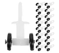 Yardenfun Galets de Guidage Plastique Mini 4 Roues pour Tringle à Rideaux Double Courbe, Roulettes Silencieuses à Billes Nano, Lot de 50 Pièces pour Fenêtres, Placards et Bureaux