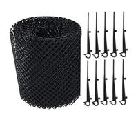 Yardenfun Grille De Protection pour Gouttière en Plastique 15 Cm x 6 m 10 Piquets Filtre à Feuilles pour Gouttières Évite Obstructions Facile à Installer Plier pour Nettoyage Simplifié