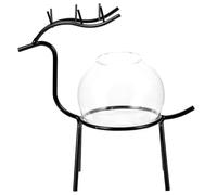 Yardenfun Hydroponic Flower Vase with Iron Stand Glass Floral Art Holder for Indoor Plants Stylish Home and Office Decor Easy Plant Care for Living and Bedroom