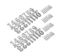 Yardenfun Kit De Chiffres Arabes pour Horloge Murale, Accessoires De Réparation en Plastique Solide, Diamètre 2 Cm, Couleur Argenté, 6 Jeux pour Bricolage, Remplacement Maison Et Bureau