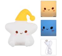 Yardenfun Lampe de Chevet LED Rechargeable en Silicone Motif Étoile Lumière Chaude Dimmable Batterie 1200Mah Veilleuse Portable pour Chambre D’Garçon et Filles Salon et Bureau