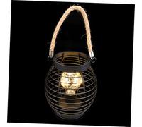 Yardenfun Lampe de Table Fer Style Cage Panier Portable Légère Suspendue Veilleuse Nuit Décor Salon Chambre Vintage