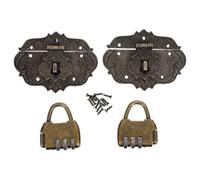 Yardenfun Loquet à Boucle en Alliage Vintage 2 Pièces Petits Cadenas Métalliques Rétro pour Boîtes en Bois Meubles Coffres et Armoires Serrure à Code Sécurisée Accessoires Décoratifs