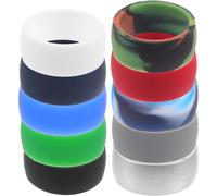 Yardenfun Lot de 10 Bagues de Sport en Silicone Élastique Anneaux d'Exercice Ergonomiques Taille 9 Résistants aux Déchirures pour Entraînement Force et Activités Outdoor