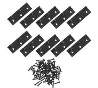 Yardenfun Lot de 10 Charnières à Paumelle en Fer Noir 25 Pouces 6 Trous pour Boîtes en Bois Armoires et Placards Pivot à 180° Silencieux Résistantes et Solide pour Usage Domestique