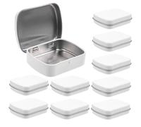 Yardenfun Lot De 10 Mini Boîtes De Rangement En Étain 60x47x15 Mm Avec Charnière Boîte à Bijoux Portable Compacte Pour Voyages Peinture Et Nail Art Solution Multifonction Pour Petits Objets