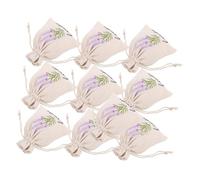 Yardenfun Lot De 10 Pochettes à Cordon En Toile Coton Motif Lavande 10x14 Cm, Paquet Présents Multifonction, Sachets Parfumés Pour Bijoux Et Petit Rangement, Emballage Mariage, Usage Polyvalent