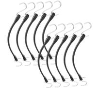 Yardenfun Lot de 10 Sangles De Fixation Élastiques en Caoutchouc Boucles Métalliques, Taille 25 Cm, Sangles De Bagages Polyvalentes pour Voyage Extérieur Et Moto