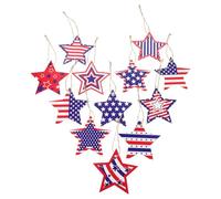 Yardenfun Lot de 12 décorations à Suspendre en Forme d'étoile américaine - Décorations patriotiques en Forme d'étoile pour Le 4 Juillet, Le Memorial Day et Le Jour de l'Indépendance