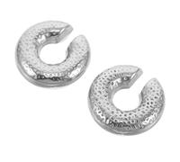 Yardenfun Lot de 2 Boucles D’Oreilles à Clip Rondes Épaisses en Acier Titane Manchettes Géométriques pour Cartilage sans Perçage Couleur Acier Accessoires Polyvalents pour Fêtes Bureau
