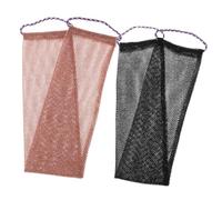 Yardenfun Lot de 2 Brosses Exfoliantes Corps en Maille Africaine, Filet de Bain Pratique Dos, Couleurs Noir et Café, Accessoires de Bain Exfoliants pour Usage Quotidien et Massage Peau