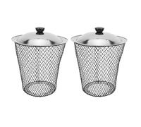 Yardenfun Lot de 2 Composteurs à vers Enterrés Poubelle en Métal avec Couvercle - Bac à Compost Extérieur pour Jardins Et Usage Domestique