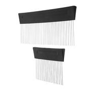 Yardenfun Lot de 2 Outils de Finition en Acier Inoxydable pour Peinture Peignes Texturisants Multifonctionnels pour Effets Grainés Peignes à Peinture Métal Usage Artistique et Rénovation