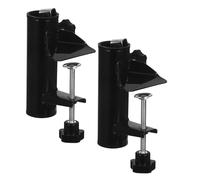 Yardenfun Lot de 2 Pinces de Fixation pour Parasol de Terrasse en Métal Électrolytique Noir Support Robuste et Résistant aux Intempéries pour Balcon Jardin et Plage Installation Rapide