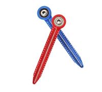 Yardenfun Lot de 2 Règles Circulaires Portables en Alliage D’Aluminium Compas de Menuisier Mini Outil de Traçage Précis pour Dessin et Mesure Couleur Rouge et Bleu pour Travaux de