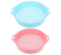 Yardenfun Lot de 2 Tamis à Terre Jardin en Polypropylène 3 Mm Maille, Outil de Tamisage Multi-Usage pour Filtrer Terre et Pierres, Panier Léger Bleu et Rose, Accessoires Jardinage Manuel