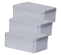 Yardenfun Lot de 3 Boîtes de Rangement en Fer-Blanc avec Couvercle Format Grand Boîte à Bonbons et Bijoux Plate pour Mariage Anniversaire et Fête Conteneur Solide et Léger Coffrets Présents