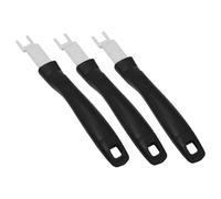 Yardenfun Lot De 3 Lève-grilles De Barbecue INOX Et Plastique Noir Accessoires Pratiques pour Cuisson en Plein Air Outils Levage Résistants à La Chaleur pour Barbecue Extérieur Et Restaurant