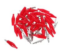 Yardenfun Lot de 30 Pinces Crocodiles Électriques Rouges Grandes, Isolées en Pvc et Fer, Cordons de Test à Pinces Crocodiles pour Travaux et Diagnostics Électriques Professionnels