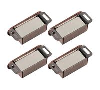 Yardenfun Lot de 4 Loquets Magnétiques pour Portes de Placard 45Mm en Acier Inoxydable Finition Cuivre Rouge Antique Aimant de Porte Robuste pour Meuble Loquet de Penderie Sécurisé
