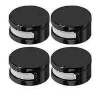 Yardenfun Lot de 4 Pinces à Verre en Alliage de Zinc Noir Support Mural Double Trou Vis et Chevilles Clips de Fixation pour Panneau de Verre Accessoires Salle de Bain Robustes et