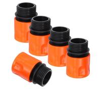 Yardenfun Lot de 5 Raccords Rapides Plastique 3/4 Pouce Mâle/Femelle Orange Connecteurs Étanches pour Tuyaux D’Arrosage Jardin Adaptateurs Compatibles Nettoyeurs Haute Pression