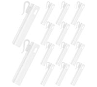 Yardenfun Lot de 50 Crochets à Pinces Réglables en Plastique Blanc pour Rideaux Plissés, Système Pom 7,5 Cm, Accessoires Suspendre sans Perçage pour Salle de Bain et Décoration Intérieure