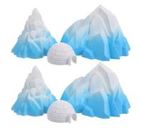 Yardenfun Lot de 6 Mini-Figurines D'icebergs et Cabanes de Glace en PVC et Mousse, Décor D'aquarium Paysage Montagne Enneigée, Modèle Miniature pour Décoration Intérieure et Accessoires
