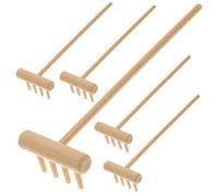 Yardenfun Lot De 6 Mini-râteaux Zen pour Bac à Sable Et Table, Accessoires De Contemplation Jaune 4 Pieds, Outils Décoratifs Compacts pour Bureau Et Paysage Zen
