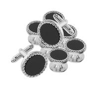 Yardenfun Lot De 8 Boutons De Manchette Ronds Vintage pour Costume Formel Bijoux Chemise Smoking Mariage Smoking pour Homme