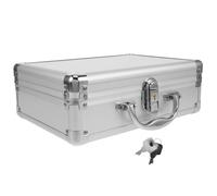 Yardenfun Mallette de Rangement Alliage Aluminium avec Serrure à Clé Boîte de Protection Métallique Couches Mousse Mallette Portable pour Outils Documents Microphones et Électronique