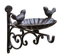 Yardenfun Mangeoire Suspendue Fer Forgé pour Oiseaux Bol Alimentation Mural Décoratif pour Jardin Extérieur avec Crochet Robuste