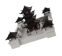 Yardenfun Maquette de Pavillon Ancien en Plastique Décor Asiatique Miniature pour Aquarium et Jardin Modèle de Bâtiment Vintage Compact Ornement Décoratif D’Architecture Chinoise