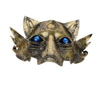 Yardenfun Masque de Loup PVC Halloween Épais Doré Cosplay Accessoire pour Fête Déguisement Animal Effrayant