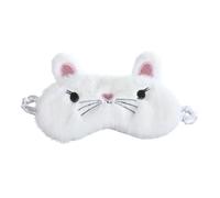 Yardenfun Masque de Sommeil Blanc en Tissu Doux et Respirant Design Chat Pelucheux, Bandeau Confortable pour Dormir et Voyager Paisiblement la Nuit