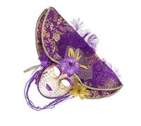 Yardenfun Masque Vénitien Complet pour Adultes avec Grand Chapeau Masque Européen Éblouissant pour Fêtes Carnaval et Halloween