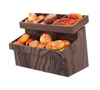 Yardenfun Miniature Display Shelf Set with Mini Bread Dollhouse Kitchen Furniture Resin Cabinet Decoration for Artistic Home Styling and Collectors