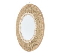 Yardenfun Miroir décoratif en Corde de Paille Miroir Mural décoratif en rotin Rond e maquilleuse Decoration Mural décoration de d'herbe Gazon