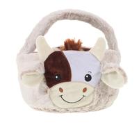 Yardenfun Panier de Pâques Vache Souriante, en Peluche Vache Des Highlands pour La Chasse Aux Œufs - de Rangement pour Bonbons Et Chocolats, Décorations de Pâques, Usage Quotidien à La Maison