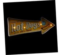 Yardenfun Panneau Lumineux Décoratif Style Rétro Américain Pour Hot-dog Applique Murale Décoration Jaune