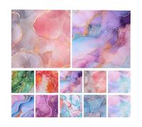 Yardenfun Papier Décoratif Marbré pour Scrapbooking 24pcs Double Face Motif Doré Élégant en Papier Facile à Ranger pour Projets Créatifs et Journaux DIY